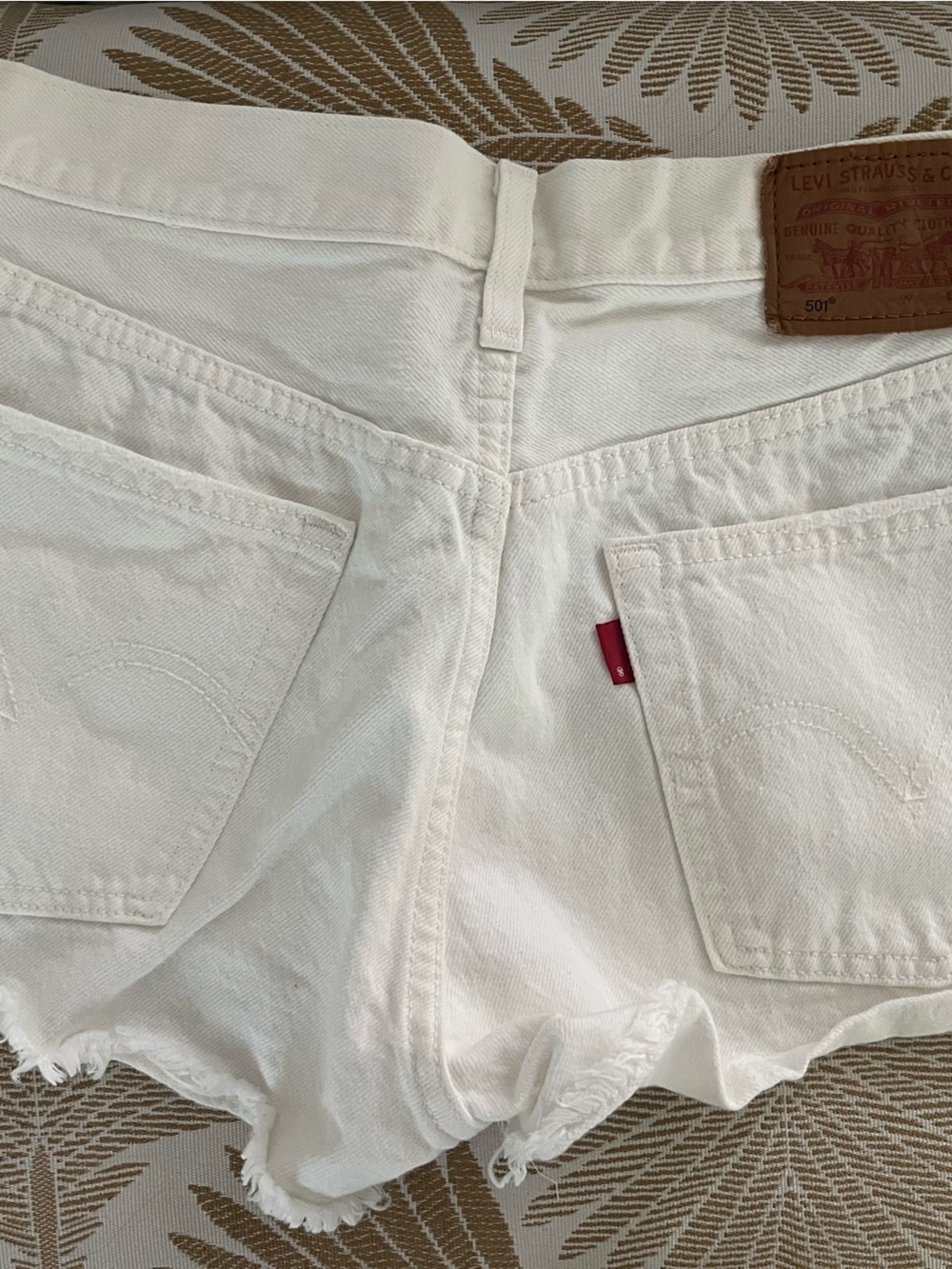 White Levi shorts